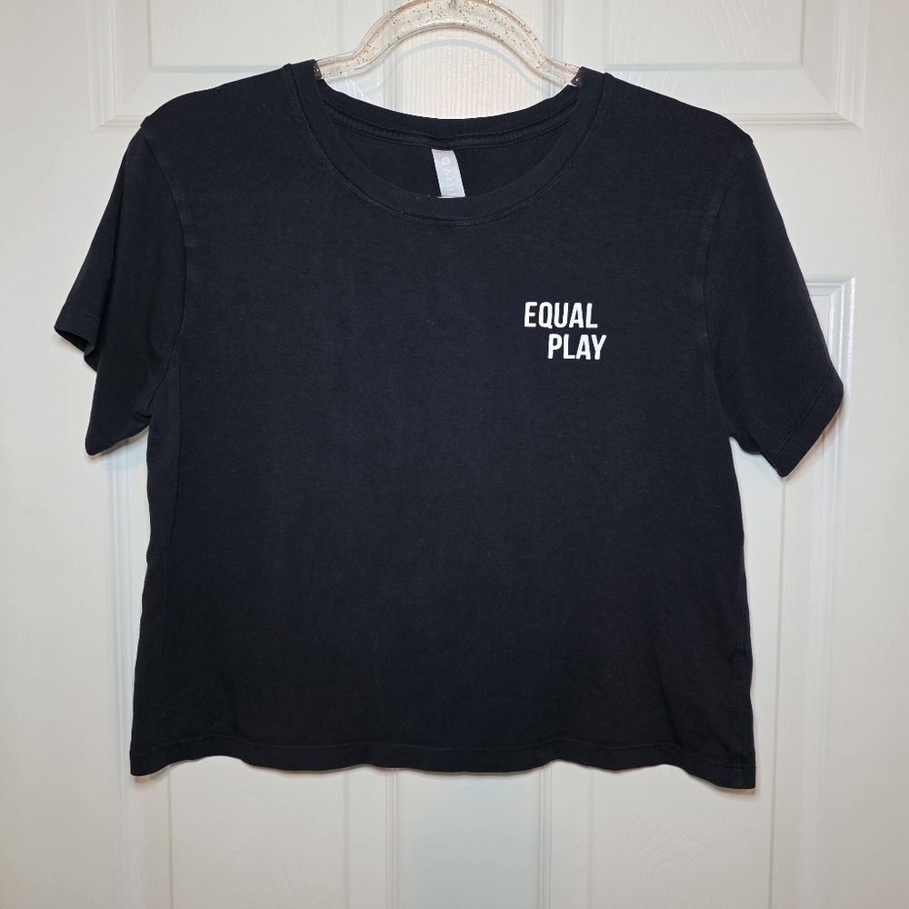 Athleta Equal Play Black Cotton T-Shirt Small Crop